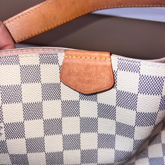 100% Louis Vuitton Graceful PM Shoulder Bag Damier Azur - Picture 12 of 15